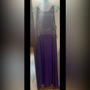 Elegant Purple Beaded Dress